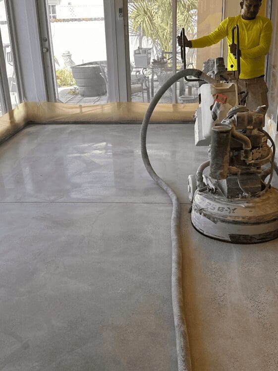 Professional Diamond Grinding Before Decorative Concrete Installation in Florida