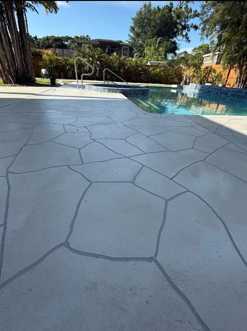 light-colored cool pool deck resurfacing in Bradenton Florida