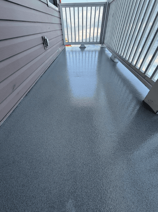 Professional concrete resurfacing and balcony coating project in Bradenton, Florida by U Plus Me LLC